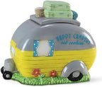 Young's Inc Ceramic Happy Campers Cookie Jar for Kitchen Counter, RV, Camper & Cabin Decor, Rustic Woodland Cookie Storage Container with Lid, 9.5 x 5.75 x 7.5 Inch by YoungsInc