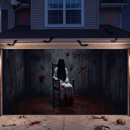 WovWeave 7 x 16 Ft Halloween Garage Door Cover Banner, Ghosts - Image 6