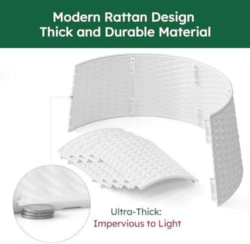 HarcoHome Christmas Tree Collar, 28.4" D Round Base Cover, Plastic Rattan Collar, Tree Ring for Artificial Trees, Tree Skirt for Artificial Xmas Tree Decorations (Extra Large, White) - Image 3