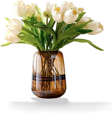 Modern Minimalist vase, Crystal Glass vase, vase, Flower vase, Dried Flower vase（Amber） by Rxcvkmw