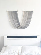 QULBUJ Dip Dye Large Macrame Wall Hanging Tie-Dye Yarn Tapestry Home Boho Wall Decor Ombre Art Headboard Bedroom Living Room 52" Wx34 L,Grey - Image 6