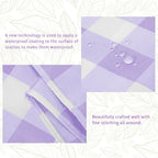 Cupuamon Fabric Checkered Table Runner 12 Pack Waterproof Gingham Table Runner 14W x 108L Buffalo Check Table Runners for Parties Kitchen Dining Wedding Banquet (Lavender and White) - Image 2