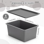 Menkxi 4 Pcs Storage Bins with Lids, Gray, Large - Image 2