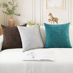 CaliTime Decorative Couch Throw Pillow Covers 26 X 26 Inches Teal - Image 5