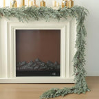 MIZII Christmas Garlands 6 Feet Artificial Pine Garland with Pinecone Real Touch Pines Vine Greenery Garland Christmas Decorations for Xmas Fireplace Mantle Home Decor Indoor Outdoor (White Pine) by Mizii