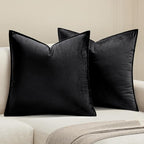 MIULEE Decorative Black Velvet Euro Sham Throw Pillow Covers 26x26 Inch by MIULEE