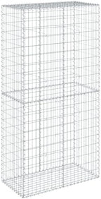 vidaXL Gabion Basket with Cover 39.4"x19.7"x78.7" Galvanized Iron - Image 7