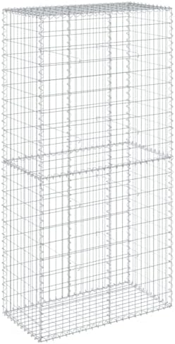 vidaXL Gabion Basket with Cover 39.4"x19.7"x78.7" Galvanized Iron - Image 7