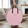 24 Inch Round Storage Bag 1 Pack,Classical Pink Leather Texture Waterproof Wreath Storage Container with Handles&Zipper Vintage Cowhide Pattern Closet Organizer Bags Garland Box by Unknown