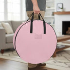 24 Inch Round Storage Bag 1 Pack,Classical Pink Leather Texture Waterproof Wreath Storage Container with Handles&Zipper Vintage Cowhide Pattern Closet Organizer Bags Garland Box by Unknown
