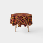 Fabric Textile Products | Fall Harvest Tablecloth | Plaid Round Tablecloth | 90" Round | Machine Washable and Stain-Resistant for Easy Care | Made in The USA by FabricTextileProductsInc