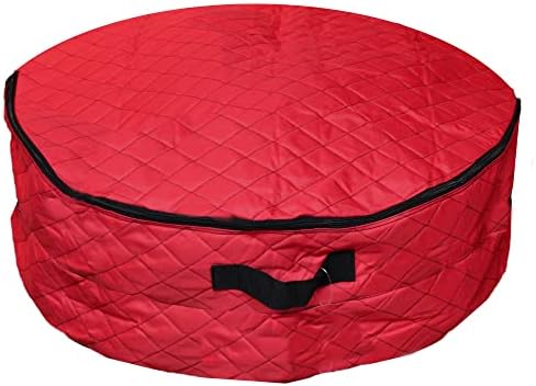 Northlight 2 in 1 Quilted Red Zip Up Christmas Garland and Wreath Storage Bag - Image 2