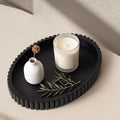 Oval Tray for Coffee Table Decor, 13" Concrete Coffee Table Tray, Black by Cathyeen
