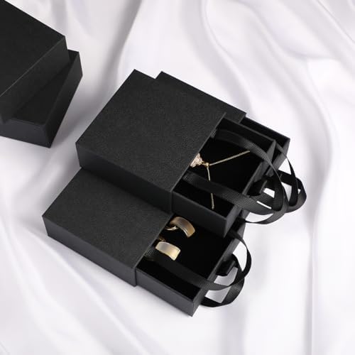 40 pcs paper boxes 9 x 9 x 3.5 cm, black luxury gift storage, jewelry gift storage box for earrings necklaces bracelets rings - Image 6