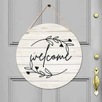 Cheyan Round Front Door Sign Welcome Wood Sign with Quote for Room Wall Decor Natural Wood Bedroom Living Room Hanging Rustic Farmhouse Decor 16"x16" - Image 7