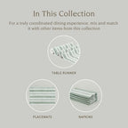 Over&Back 18x90 Woven Striped Table Runner - Washable Table Runners for a Custom Home Decor Tablescape - Coffee Table, Dinner Table, Living Room - Green - Image 4