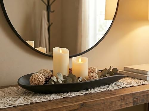 BANOMII Leaf Decorative Bowl for for Home Decor, 17.5'' Long Resin Bowl for Key Purse Candle, Decorative Tray for Kitchen Counter Entryway Console Dining Coffee Table Centerpiece, Black, Large - Image 4