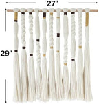 Macrame Wall Hanging Woven Knot Tassel Fringe Boho Wall Art 27"W*29"L - Image 4