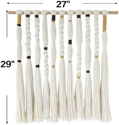 Macrame Wall Hanging Woven Knot Tassel Fringe Boho Wall Art 27"W*29"L - Image 4
