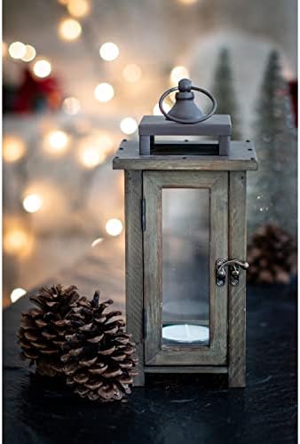 Stonebriar Decorative Wooden Candle Lantern, Use As Decoration for Birthday Parties, a Rustic Wedding Centerpiece, or Create a Relaxing Spa Setting, For Indoor or Outdoor Use, Small - Image 2
