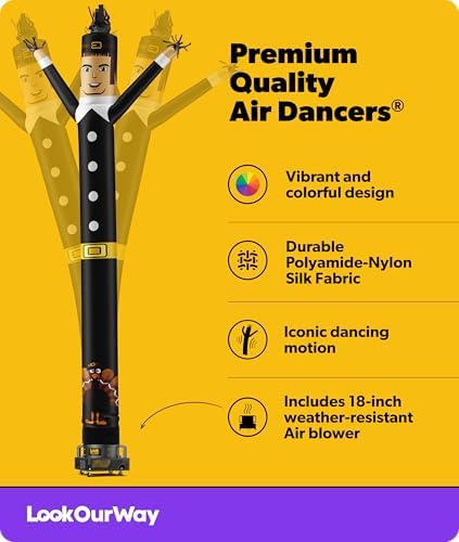 LookOurWay Air Dancers Inflatable Tube Man Set - 20ft Tall Wacky Waving Inflatable Dancing Tube Guy with Air Dancer Blower - Thanksgiving Theme - Pilgrim - Image 2