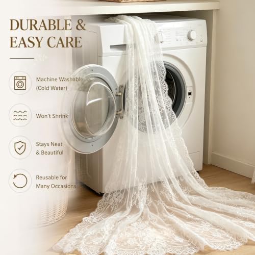 12 Pcs White Lace Table Runner 30x120 Inch Boho Lace Tablecloth - Image 4