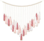 Luxbrand Large Macrame Wall Haning Boho Home Decor, Blush Pink Tassel Wall Decor Bohemian, Bedroom Living Room Girls Room Nursery Dorm Room Decoration Christmas Gift by Luxbrand