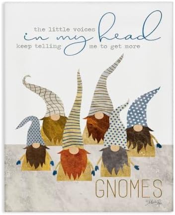 Stupell Industries 'Voices Inside My Head Gnomes', Canvas Art, 36 x 48 Inches, Easy to Hang and Sturdy, Made in USA, by Marla Rae by StupellIndustries