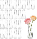 24 Set Glass Bud Vases for Centerpieces Small Clear Flower Vase Modern Decorative Vases Mini Clear Bud Vases Mini Decorative Bulk Vase for Bridal Shower Wedding Birthday Party Dining Table Decor by Sibosen