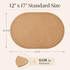 Homaxy Oval Heat Resistant Placemats Set of 8, Camel - Image 5