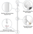 Yeesun 6FT Flag Pole for Outside House with 3 x 5 FT Flag, Bracket, White - Image 2