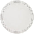 Bodrum Pearls Round Embroidered Placemats Set of 4 – 15" Elegant Table Mats for Dining, Weddings & Special Occasions, Decorative, Wipe-Clean Vinyl Placemats, Antique White/Silver by Unknown
