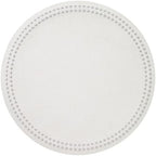 Bodrum Pearls Round Embroidered Placemats Set of 4 – 15" Elegant Table Mats for Dining, Weddings & Special Occasions, Decorative, Wipe-Clean Vinyl Placemats, Antique White/Silver by Unknown