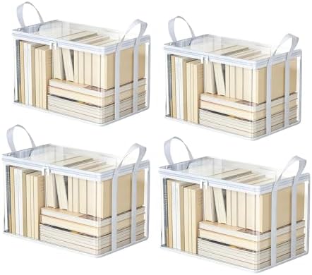 4 Pack Clear Comic Book Storage Containers, White by SKYJORMY