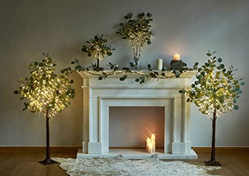 LITBLOOM Lighted Eucalyptus Garland Battery Operated with Timer 6FT 96 LED Artificial Greenery Twig Vine Lights for Room Stairs Mantle Wedding Holiday Decoration Indoor Outdoor - Image 6