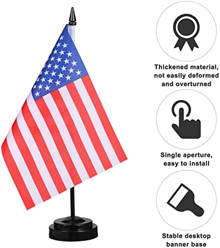 48 Pieces Black Miniature Flag Stand Plastic Mini Flag Holder Small Desk Banner Stand Base for Holding Office Garden Table Stick, 0.28 Inches in Hole Diameter - Image 3