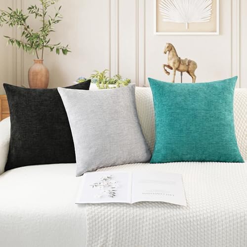 CaliTime Decorative Couch Throw Pillow Covers 26 X 26 Inches Black - Image 5