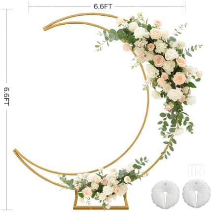 Moon Arch Stand Half Crescent Metal Backdrop for Wedding Party Decor - Image 3