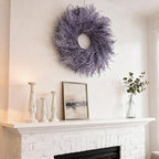 HipTree 28 Inch Farmhouse Purple Flocked Cypress Spring Wreath Outdoor - Image 5