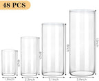 Fixwal 48pcs Clear Glass Cylinder Vases, 4, 6, 8, 10 Inch Tall Cylinder Vases for Centerpieces, Glass Flower Vase, Floating Candle Holder Vase for Table Shelf, Party, Wedding, Home Decor - Image 2