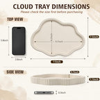 11 in Resin Coffee Table Tray for Home Decor,Bandejas Decorativas para La Sala for Coffee Table Decor,Modern Organizer for Living Room&Kitchen Counter(Model B Beige) - Image 2