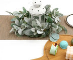 SHACOS Artificial Flocked Lambs Ear Garland with Eucalyptus Fern Leaves - Image 3