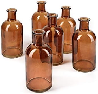 Serene Spaces Living Bud Vases, Apothecary Jars, Decorative Glass Bottles, Centerpiece for Wedding Reception, Mini Flower Vases, Small Medicine Bottles for Home Decor (Amber, Set of 48) - Image 5