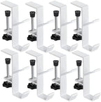 2-in-1 Adjustable Christmas Stocking and Garland Hangers, Heavy Duty Metal Mantel Hooks, No Drill Stocking Holders, Garland Decorations (White-8PCS) by Unknown