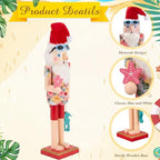 Blosssound 15" Christmas Hawaii Nutcracker Decor Wooden Hawaii Starfish - Image 4