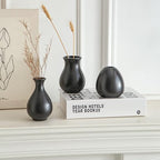 JOJUNO Black Bud Vases, Small Ceramic Vase Set of 11 Modern Home Decor - Image 2