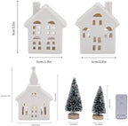 Mwfus 7 Pcs Christmas Miniature Porcelain Village Sets with LED Lights - Image 5