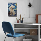 Metal Sign Vintage Tin Sign Bichon Frise Starry Night Cheer Fluffy Bichon in Night for Home Porch and Seasonal Displays Corrosion Resistant Aluminum 12×16 Inches with Metal Frame - Image 5