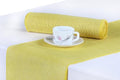 MDS® Pack of 25 Natural Burlap Table Runner, 12 x 108 Inch, Jute Rustic Farmhouse Boho Table Decor for Wedding Reception, Dining Table, Bridal Shower, Baby Shower & Party Decorations - Yellow by MDS
