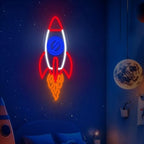 Rocket Neon Sign for Kids Bedroom, Space Decor for Boys Gaming Room - Image 2